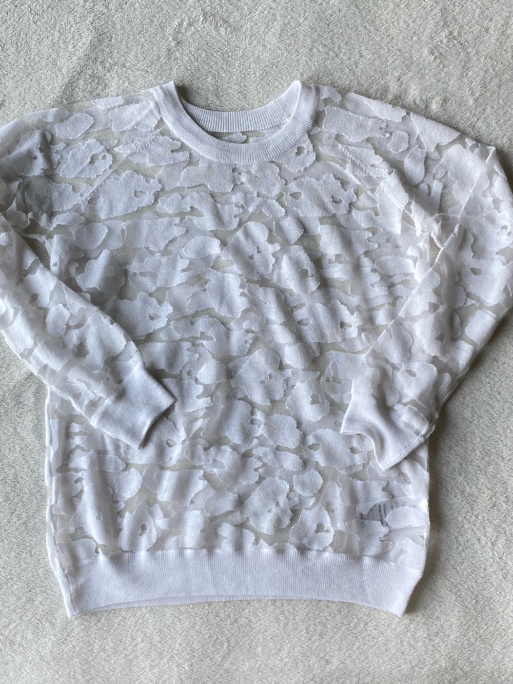 Eleven Paris La Collection White Textured Sheer Long Sleeve Knit Sweater Size 34 - Picture 7 of 14